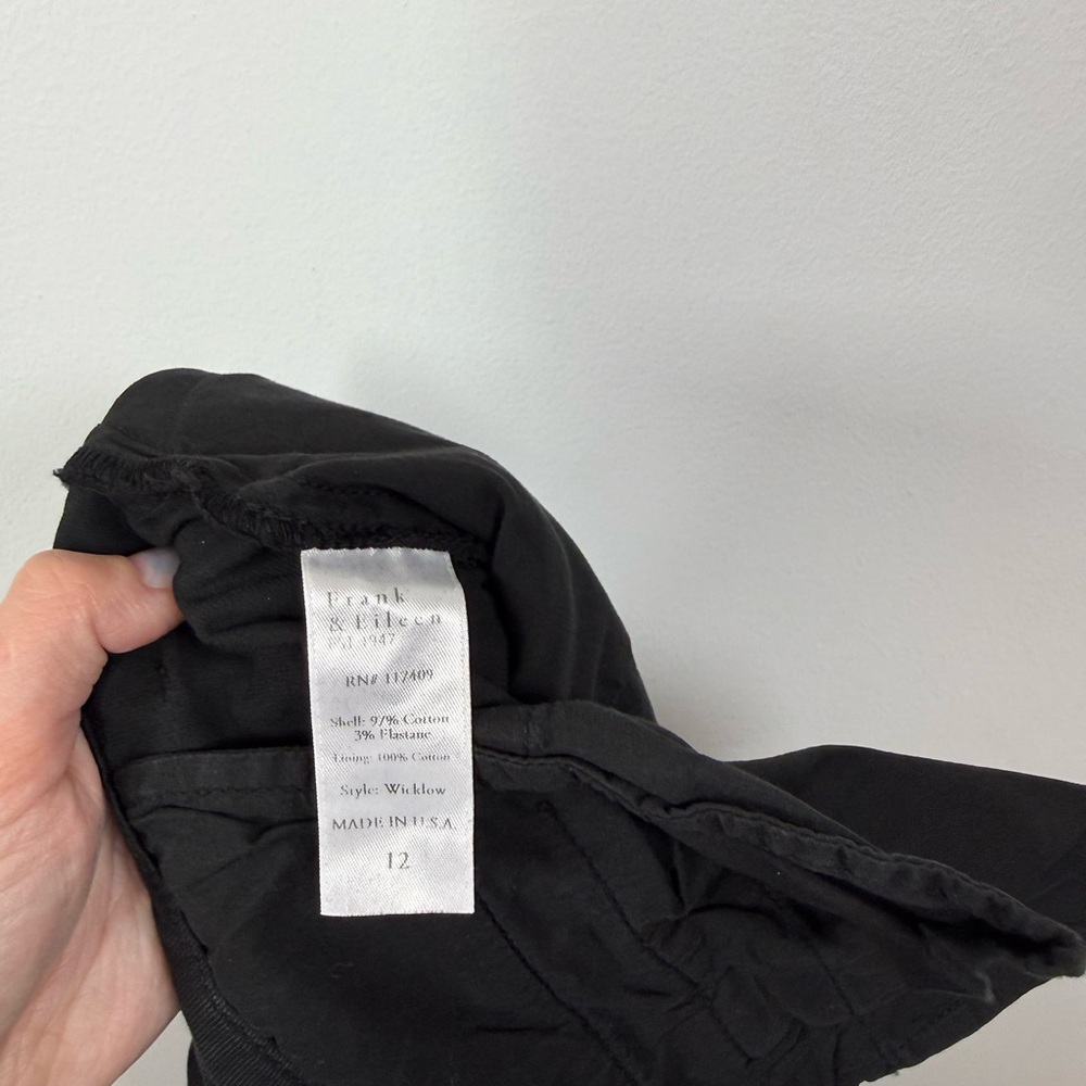 Frank and Eileen Wicklow Italian Chino Pants in Black Size 12 - Picture 3 of 5